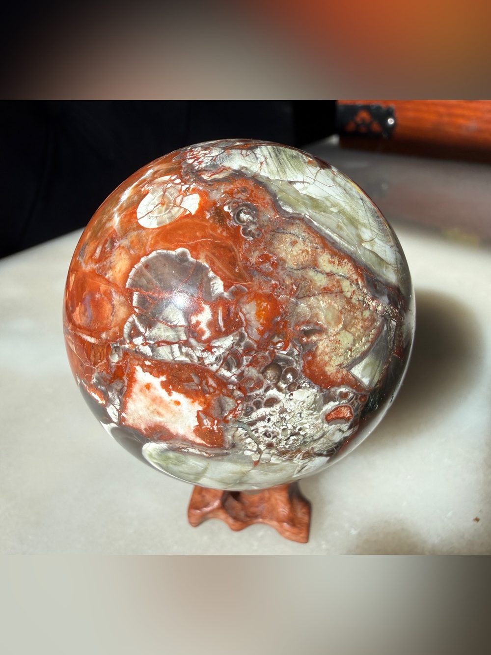 Money Agate Sphere Crystal Manifestation Stone for Wealth Prosperity Success - Picture 4 of 6